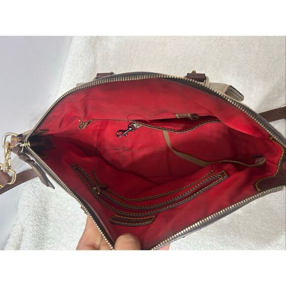 Dooney and Bourke Samba Satchel Tan Leather Shoulder Bag Purse - Picture 7 of 8